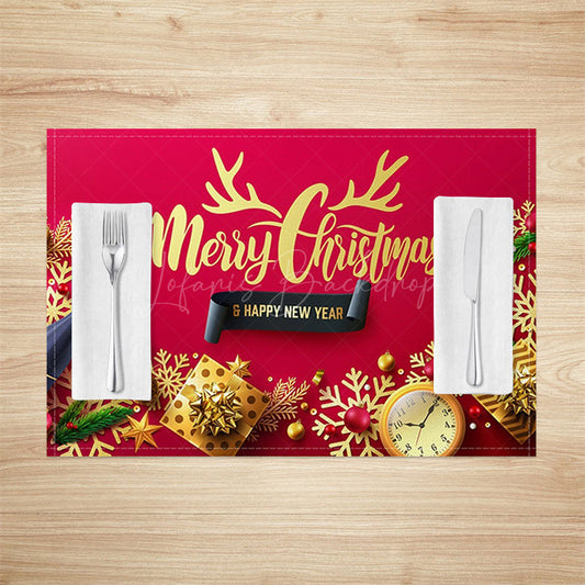 Lofaris Gold Snowflake Clock Gift Xmas Set Of 4 Placemats