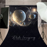 Lofaris Gold Sparkle Galactic Bubbles Fine Art Sweep Backdrop