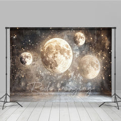 Lofaris Gold Sparkle Grey Full Moon Fine Art Photo Backdrop