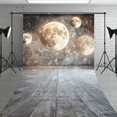 Lofaris Gold Sparkle Grey Full Moon Fine Art Sweep Backdrop
