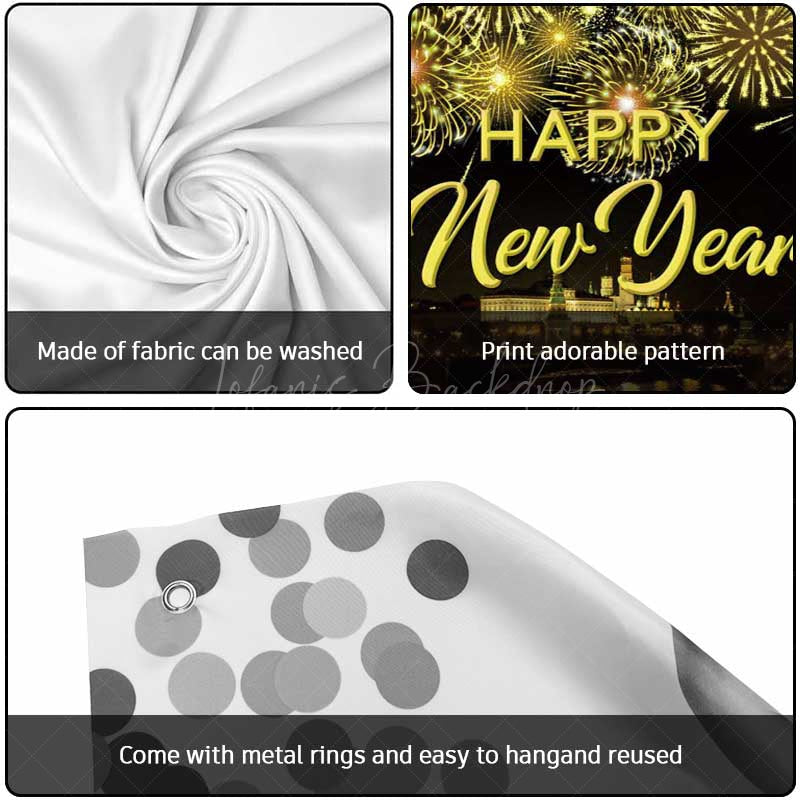 Lofaris Gold Sparkle Night City New Year Garage Door Banner
