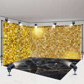 Lofaris Gold Sparkle Sequins Marbled Floor Room Set Backdrop