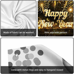 Lofaris Gold Sparks Bokeh 2025 New Year Garage Door Banner