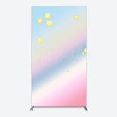 Lofaris Gold Stars Colorful Rainbow Birthday Rectangle Backdrop