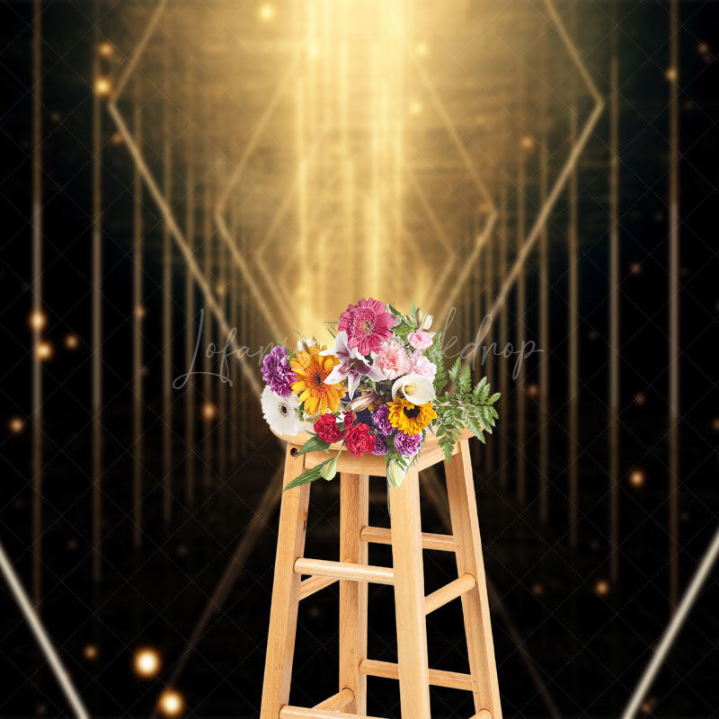 Lofaris Gold Thread Sacred Way Bokeh Photography Backdrop