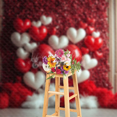 Lofaris Gold Vintage Wall Red Romantic Balloon Boho Backdrop