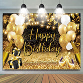 Lofaris Golden Balloons Gift Bokeh Vibe Birthday Backdrop