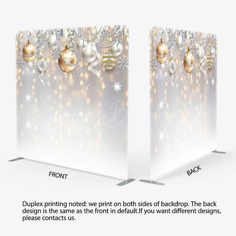 Lofaris Golden Bokeh Christmas Bells Pillow Case Backdrop