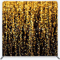Lofaris Golden Bokeh Lights Sparkling Square Double-Sided Backdrop Elegant Festive Party Celebration Decor