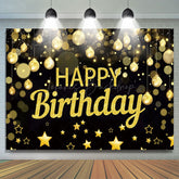Lofaris Golden Bokeh Vibe Lights Happy Birthday Backdrop