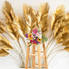 Lofaris Golden Feather Boho Copy Ornaments Photo Backdrop