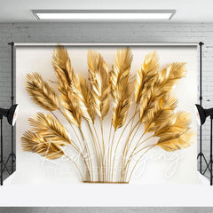 Lofaris Golden Feather Boho Copy Ornaments Photo Backdrop
