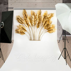 Lofaris Golden Feather Boho Copy Ornaments Sweep Backdrop