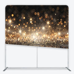 Lofaris Golden Glitter and Sparkling Lights Square Double-Sided Backdrop Festive Celebration Party Decor for Photography
