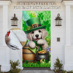 Lofaris Golden Retriever Green St Patricks Day Door Cover