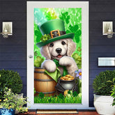 Lofaris Golden Retriever Green St Patricks Day Door Cover