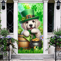 Lofaris Golden Retriever Green St Patricks Day Door Cover