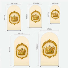 Lofaris Golden Royal Crown Arch Backdrop Ornate Jeweled King and Queen Birthday Party Decoration