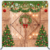Lofaris Golden Stars Wood Double-Sided Square Xmas Backdrop