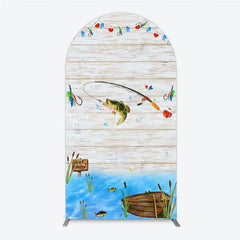 Lofaris Gone Fishing Arch Backdrop Bass Theme Baby Shower Birthday Party Decor