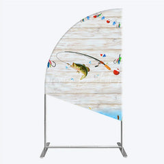 Lofaris Gone Fishing Half Moon Arch Backdrop Bass Theme Baby Shower Birthday Party Decor