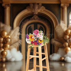 Lofaris Gorgeous Architecture Feather Balloon Photo Backdrop