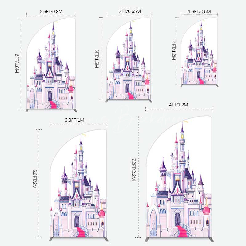 Lofaris Gorgeous Castle Princess Birthday Half Moon Arch Backdrop