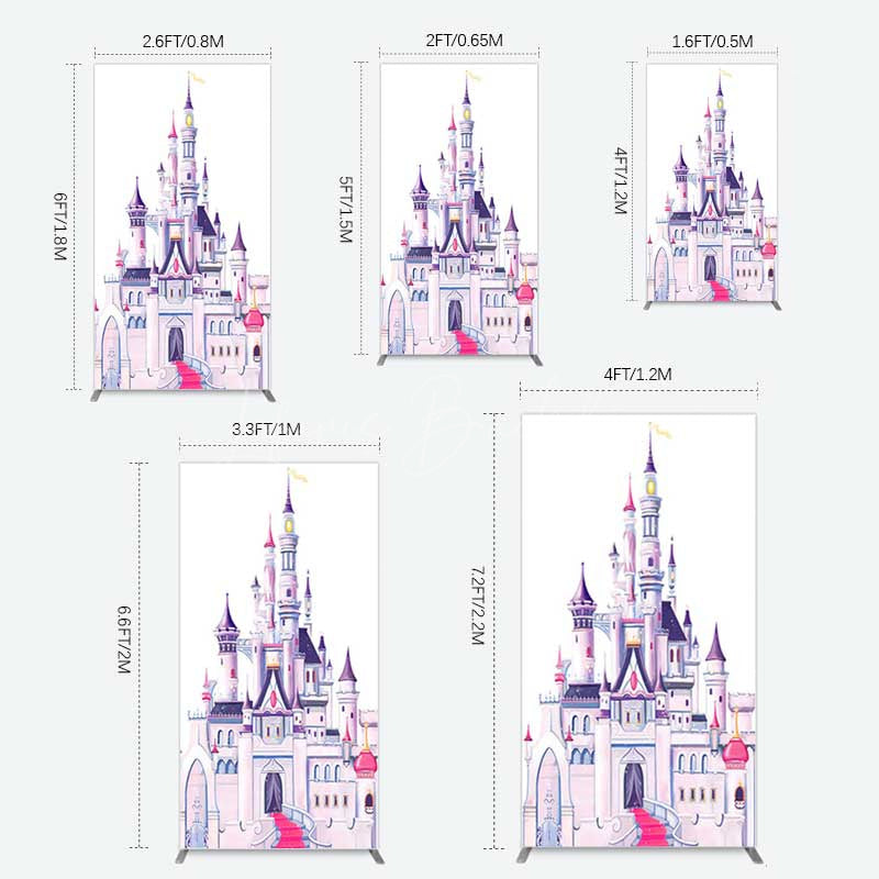 Lofaris Gorgeous Castle Princess Birthday Rectangle Backdrop