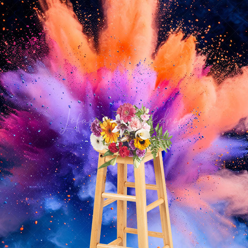 Lofaris Gorgeous Colorful Powder Burst Abstract Photo Backdrop