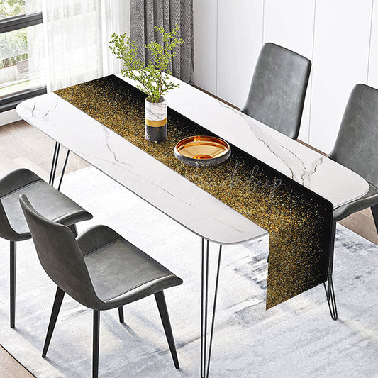 Lofaris Gorgeous Golden Glitter Table Runner Full Sparkle Design for Elegant Decor Wedding Anniversary or Glam Party