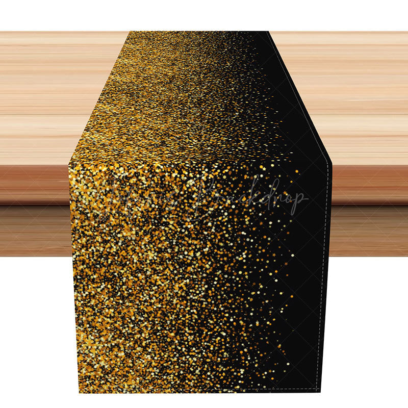 Lofaris Gorgeous Golden Glitter Table Runner Full Sparkle Design for Elegant Decor Wedding Anniversary or Glam Party