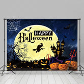 Lofaris Gothic Castle Pumpkin Lanterns Halloween Backdrop