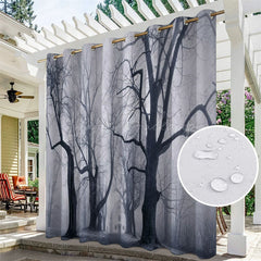 Lofaris Gothic Dark Forest Waterproof Outdoor Curtains For Patio