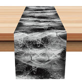 Lofaris Gothic Halloween Table Runner with Black and Grey Spider Web for Spooky Modern Party Decor