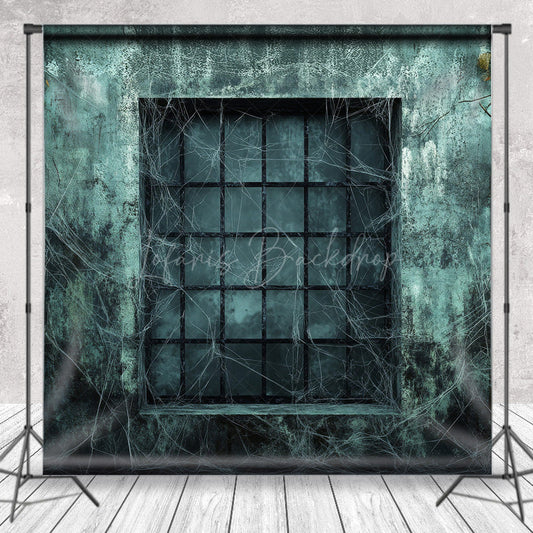Lofaris Gothic Haunted Window Photography Backdrop Spooky Wall with Cobwebs Dark and Creepy Halloween Themed Photos