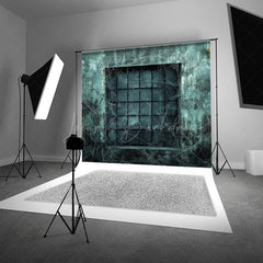 Lofaris Gothic Haunted Window Photography Backdrop Spooky Wall with Cobwebs Dark and Creepy Halloween Themed Photos