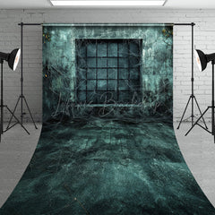 Lofaris Gothic Haunted Window Sweep Backdrop Spooky Wall with Cobwebs Dark and Creepy Halloween Themed Photos