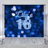 Lofaris Gradient Blue Bokeh Sweet 16 Custom Birthday Backdrop