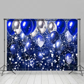 Lofaris Gradient Blue Silver Bokeh Balloon Photo Backdrop