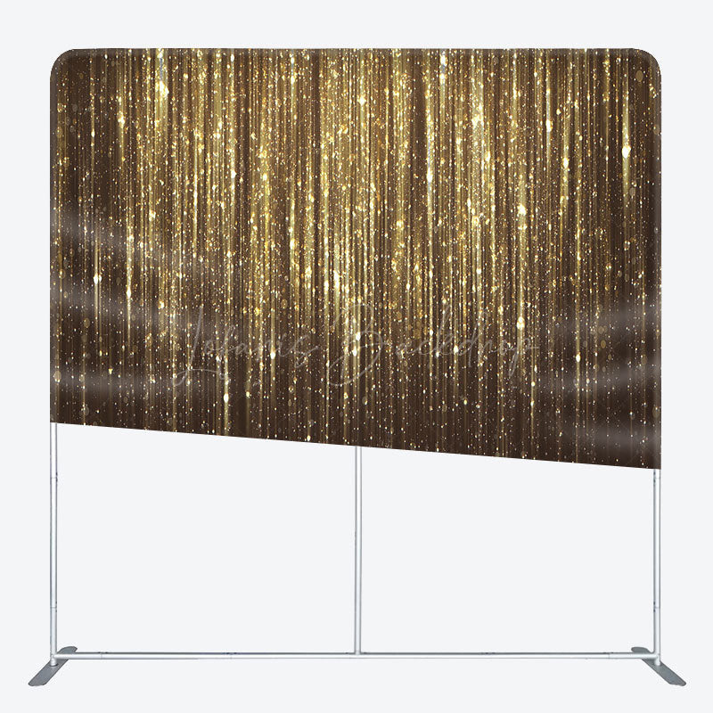 Lofaris Gradient Brown Glitter Dance Square Tension Backdrop