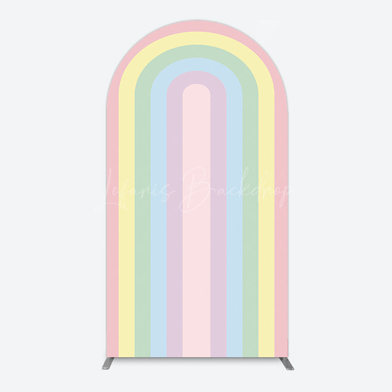 Lofaris Gradient Color Sparkle Rainbow Birthday Arch Backdrop