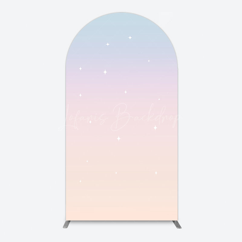 Lofaris Gradient Color Sparkle Rainbow Birthday Arch Backdrop