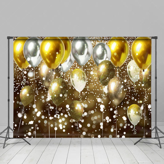 Lofaris Gradient Gold Silver Bokeh Balloon Photo Backdrop