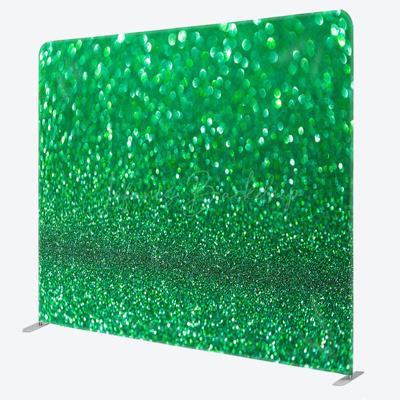 Lofaris Gradient Green Glitter Bokeh Square Tension Backdrop