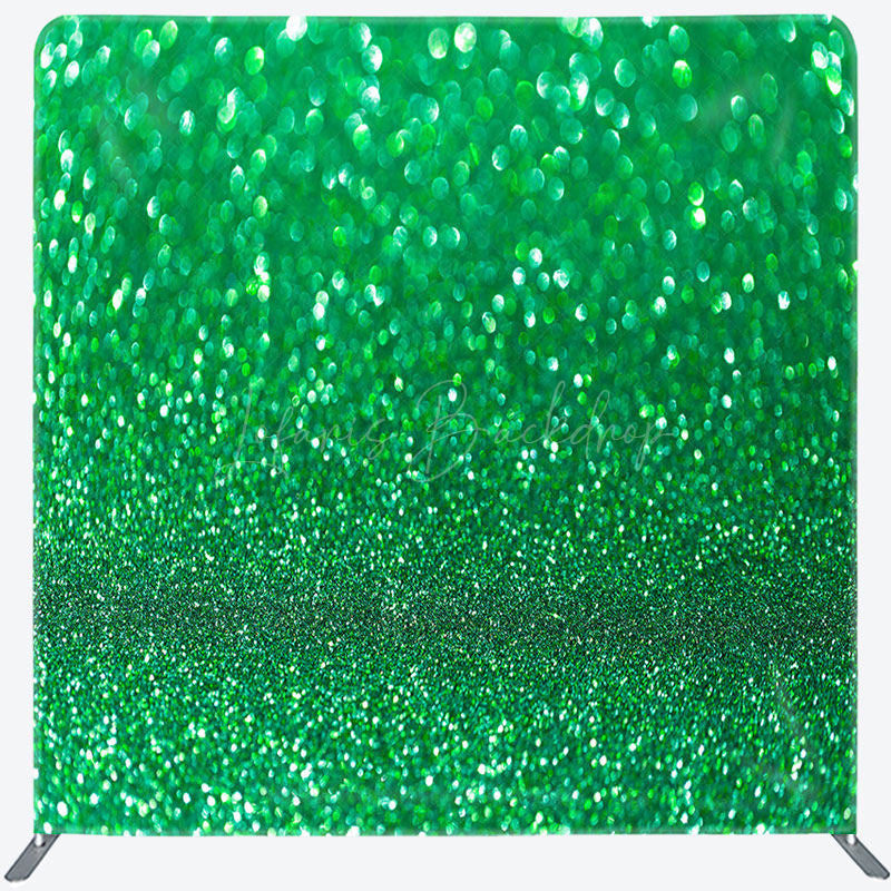 Lofaris Gradient Green Glitter Bokeh Square Tension Backdrop