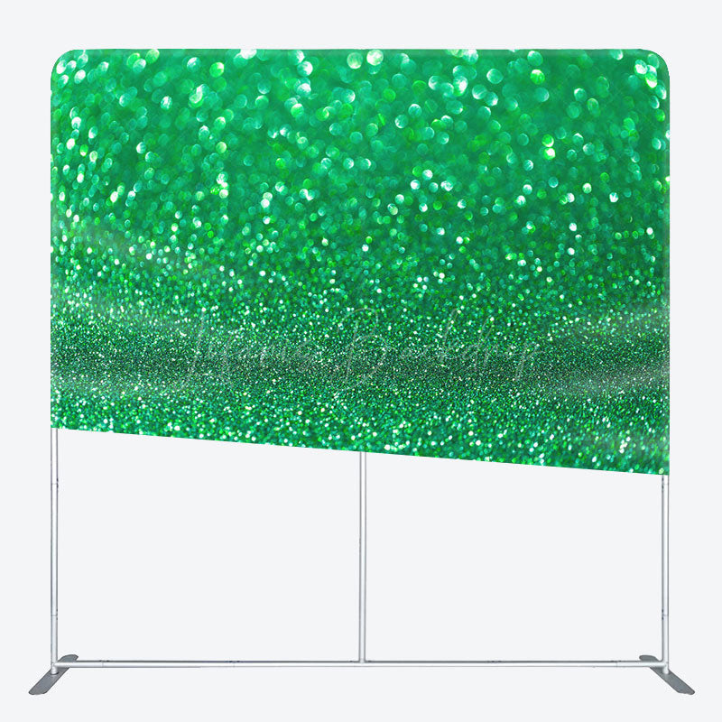 Lofaris Gradient Green Glitter Bokeh Square Tension Backdrop
