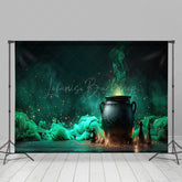 Lofaris Gradient Green Glitter Magic Jar Halloween Backdrop