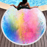 Lofaris Gradient Multi Rainbow Colored Round Beach Towel