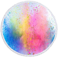 Lofaris Gradient Multi Rainbow Colored Round Beach Towel