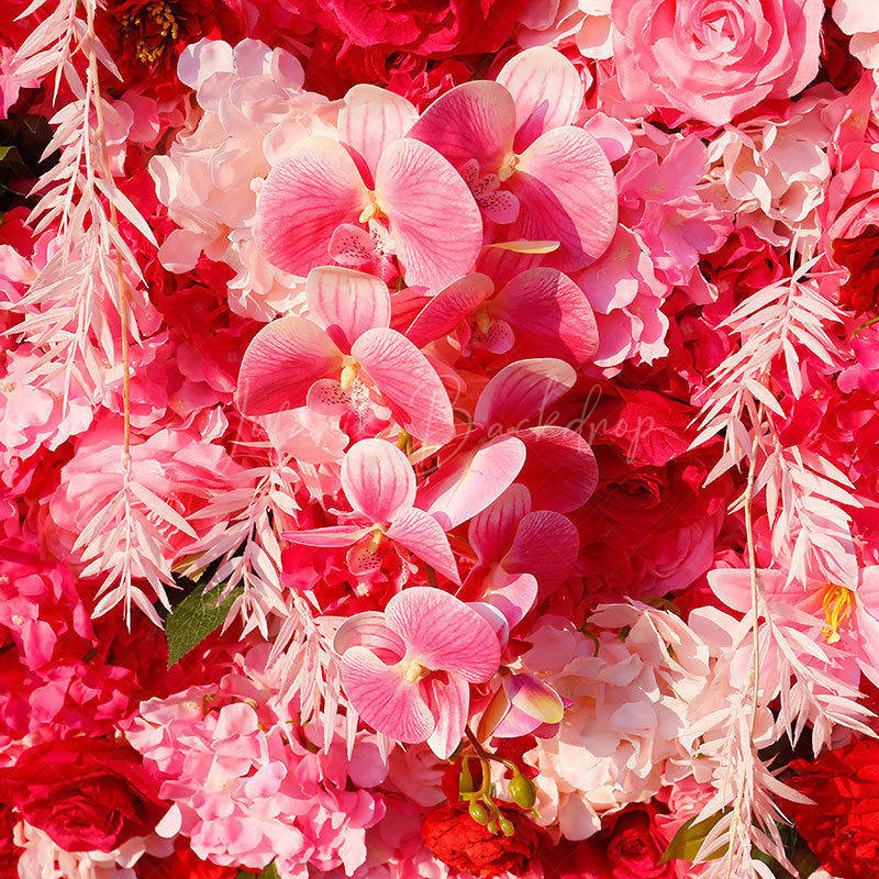 Lofaris Gradient Pink White Rose Artificial Flower Wall
